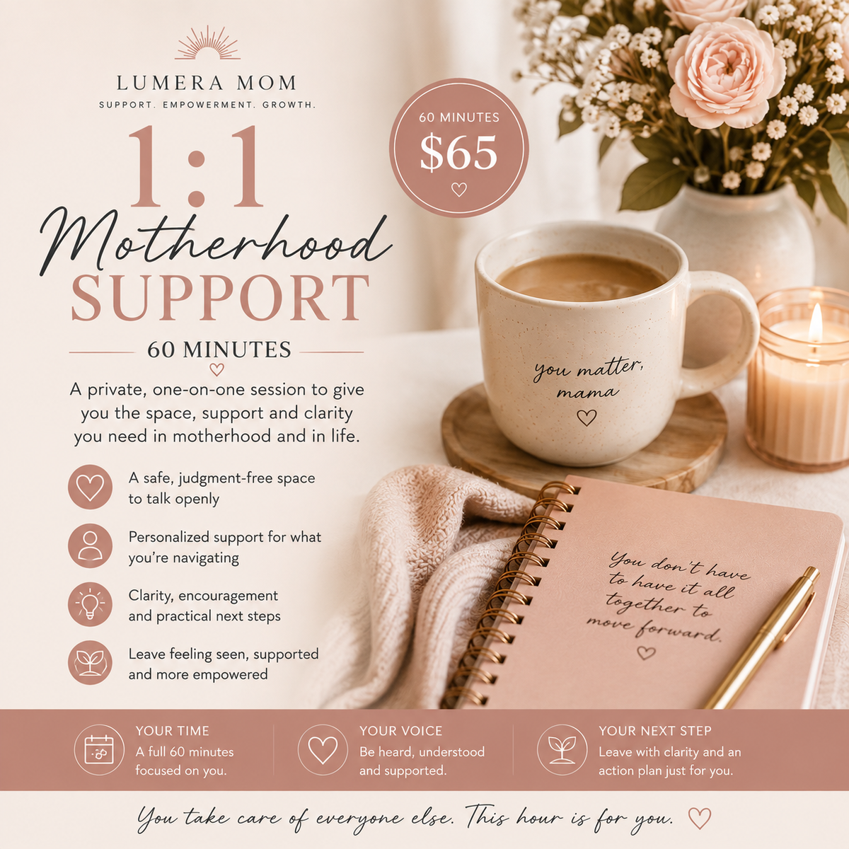 Lumera Mom 1:1 Motherhood Support | 60-Minute Private Session